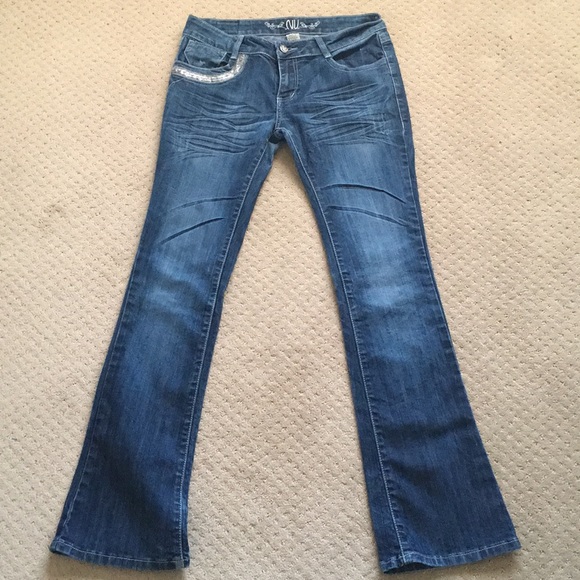 NV Bootcut Jeans w/sequins Sz 11 - Picture 2 of 7